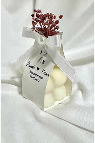 Tasarım 10 Adet Süslemeli Bubble Mum Kız Isteme, Söz, Nişan, Düğün, Nikah Hed...