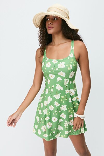 C&City Šaty Plavky 7746 Zelená/Žlutá