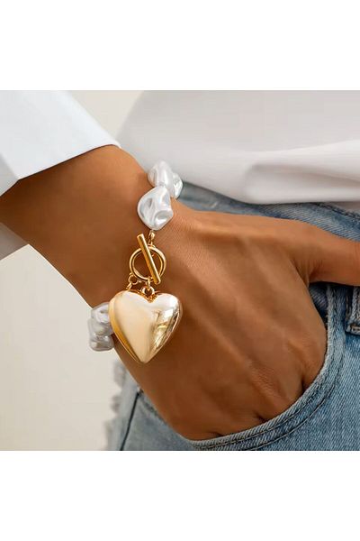 Minnoş Dükkan Baroque Pearl Necklace Bracelet Set