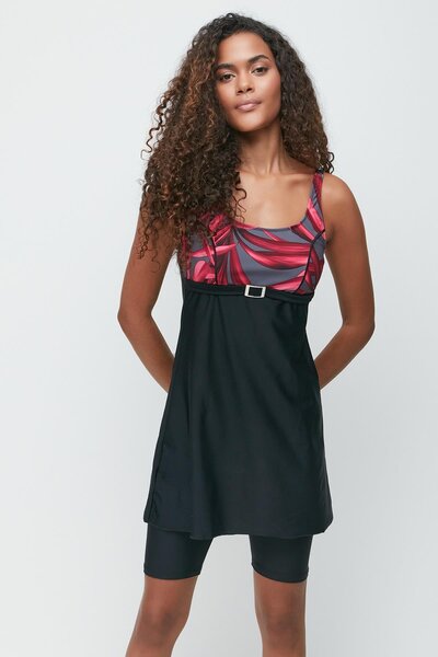 C&City Tights Dress Swimsuit 7752 Black/Red