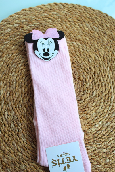 YETİŞ Kız Çocuk Dizaltı  Mıckey Mouse Model Okul Çorabı  Bayramlık Çorap