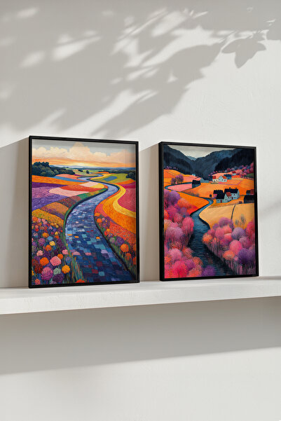 STARYUNA 2-dijelni set za slikanje sa crnim drvenim okvirom Yuna145