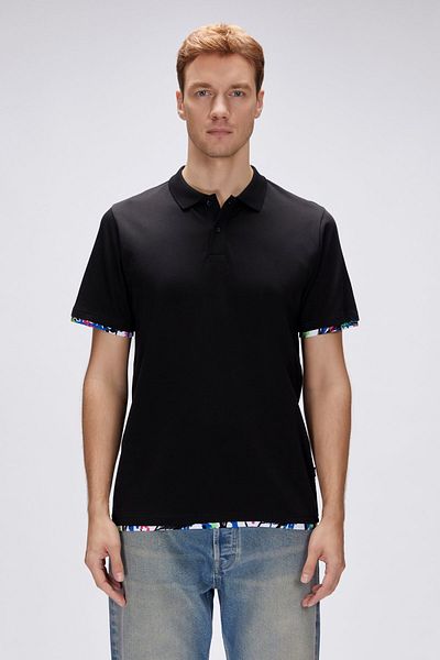 Bad Bear Rubin Black Polo Neck Men's T-Shirt