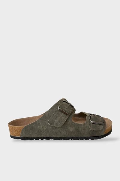 Liger Unisex Ορθοπεδικές Παντόφλες KHAKI Διπλή Πόρπη