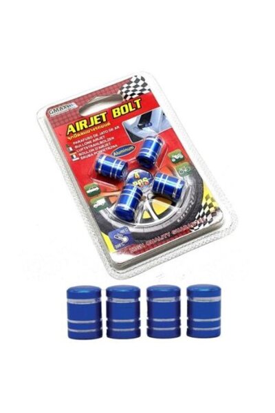 STİLİX GARAGE Set od 4 plave metalne poklopce ventila za automobil i motocikl