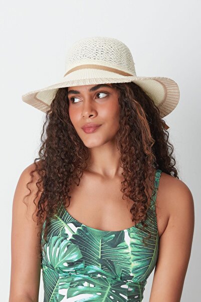 C&City Мерсеризована пляжна капелюшка моделі T24740-09 - кремового кольору