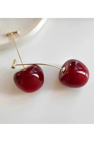 ÖNKÜTAKI Women's Cherry Earrings with Dangle