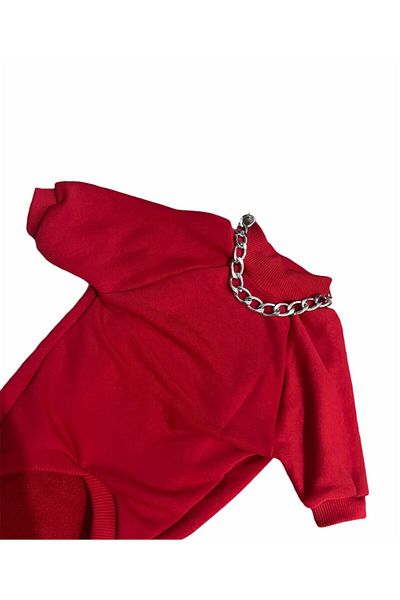 Barneystore Cat Dog Combed Cotton Red Pendant Sweat