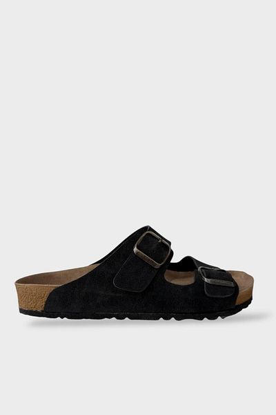 Liger Unisex Ορθοπεδικές Παντόφλες Διπλής Πόρπης ΜΑΥΡΟ