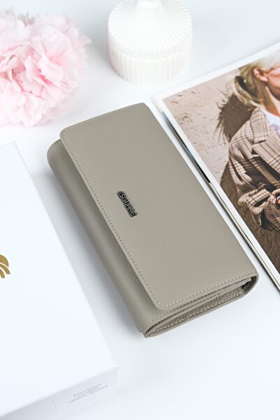 ESGUARE Women's 100% Genuine Leather Design Compartment Wallet