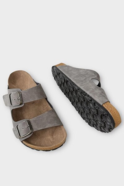 Liger Unisex Orthopedic Slippers - Double Buckle Gray Model