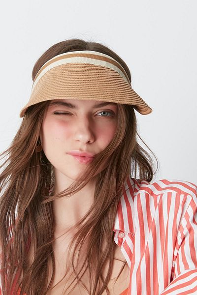 C&City Сламена плажна шапка Camel Visor - Y8200