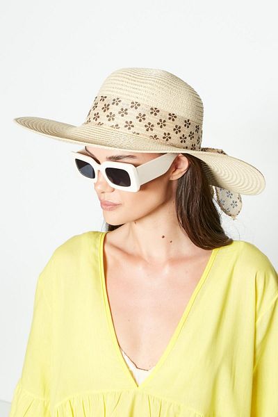 C&City Strandhut aus Stroh Y23730-27 Hellbeige