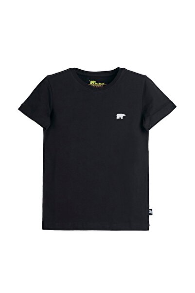 Bad Bear تي شيرت أسود سادة أساسي للأطفال