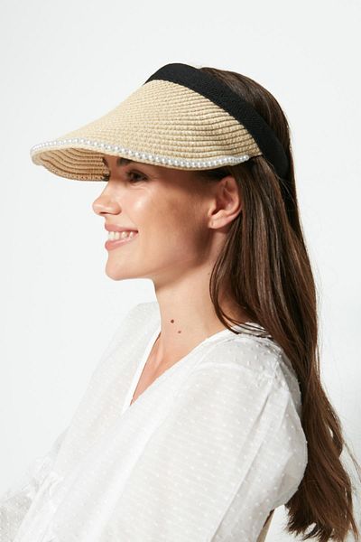 C&City Visor Straw Beach Hat Y23730-42 Hellbeige