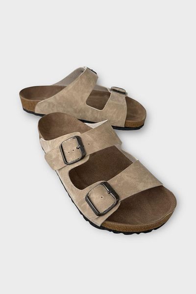 Liger Papuci ortopedici unisex BEIGE, cu catarama dubla