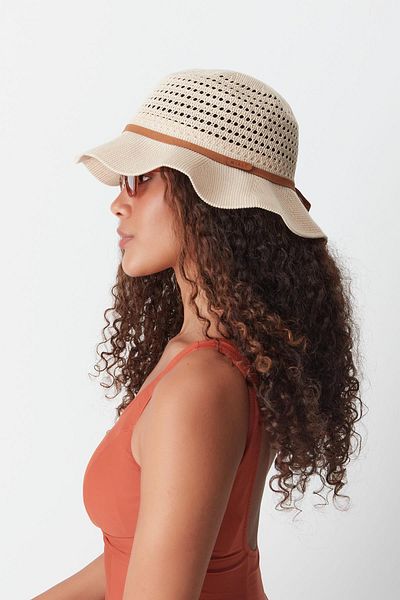 C&City Mercerisierter mittelbeiger Strandhut - T24740-17