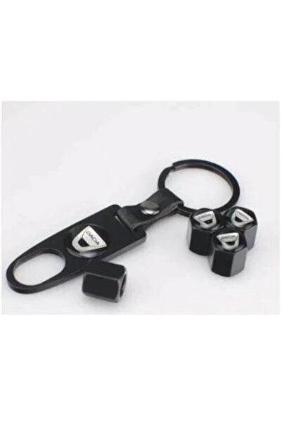 STİLİX GARAGE Logo Dacia, 4 capace de supapă din plastic și 1 breloc