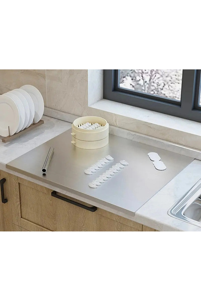 ALEVRA Stainless Steel Cutting Board 40Cmx50Cm Single Twist Top