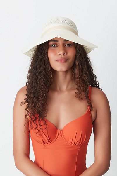 C&City Mercerized T24740-02 Model Beach Hat - Krém