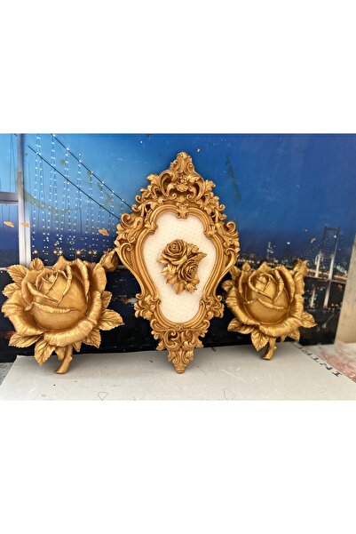 busraconcept Set de 3 trandafiri de perete în stil vintage lucrați manual