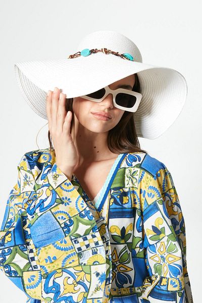 C&City Straw Beach Hat Y87300-04 White