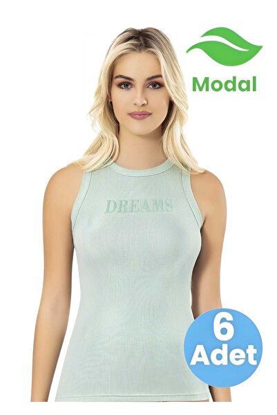 Uniquetrenders Жіночий 6-панельний топ з рельєфним принтом, майка з модальног...