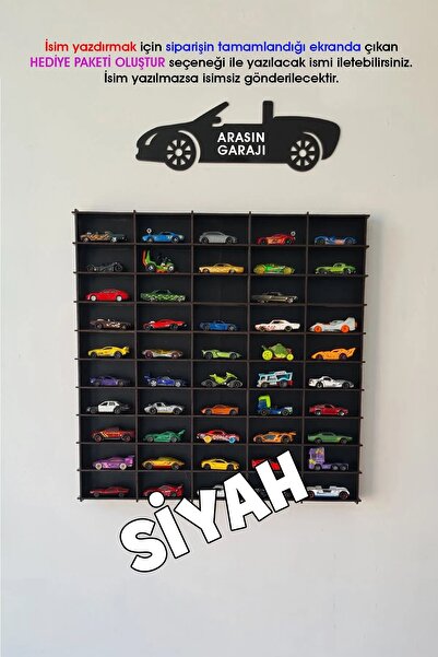 exalted hawk Oyuncak Araba Rafı 50'li Beyaz (hotwheels Arabaları Için Uygundur)