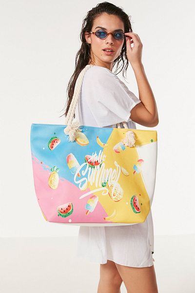 C&City Digital bedruckte Strandtasche Y8670-15 Mehrfarbig