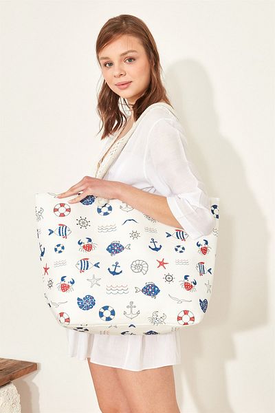 C&City Y1670-20 Strandtasche für Damen - Mehrfarbiges Design