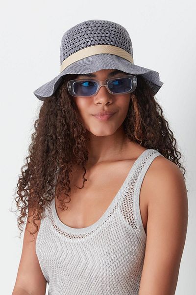 C&City Mercerisierter grauer Strandhut - T24740-14