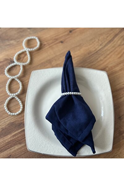 Cedi 6’lı Zarif Cam İnci Peçete Yüzüğü