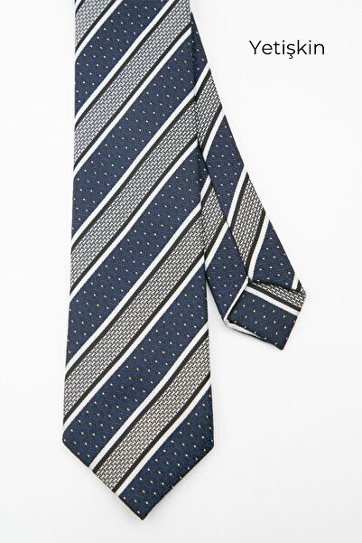 SIRRI Cravată cu dungi pentru băiat și adult-copil 3-13 ani-(120x5cm) adult-(...