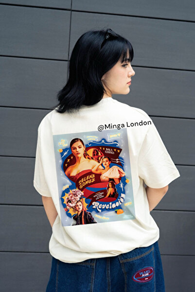 Minga London Selena Gomez "Revelación" Μπλουζάκι Oversize με στάμπα μπροστά και πίσω -Mingalondon