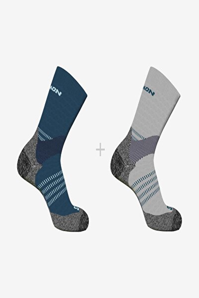 Salomon Lc2166100 X Ultra Access Crew 2 Pack Socks - Grey/Blue