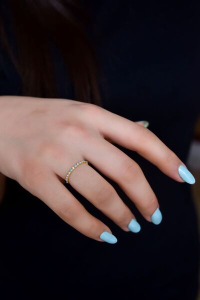 Papatya Silver 925 Ayar Gümüş Gold Kaplama Zirkon Taşlı Renkli Göz Mineli Tam...