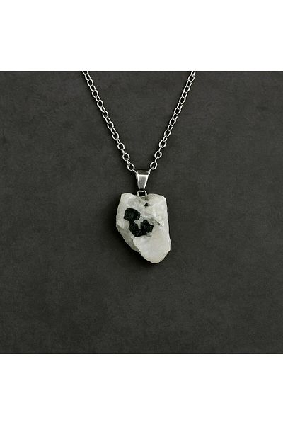 Taş Sandığı Raw Moonstone Necklace – Natural and Unprocessed – with Steel Chain
