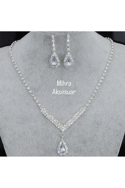 Mihra Aksesuar Necklace Earrings Set