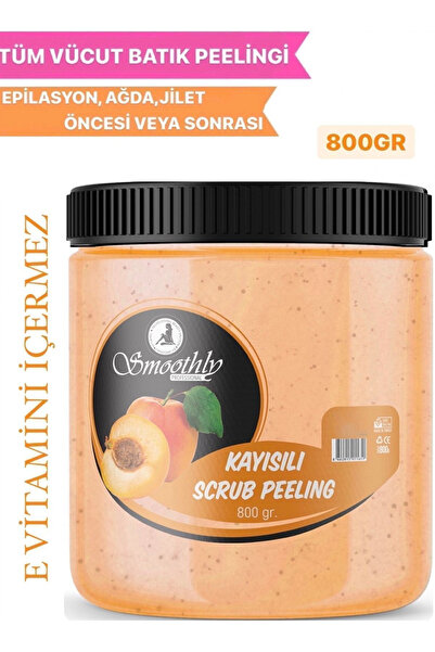 Smoothly Kayısı Peeling 800 G. Epilasyon Sonrası Vücut Peelingi Batık & Çilek Bacak Onarıcı