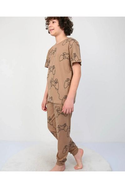 YUMİYUMM Boy's 100% Cotton Arcade Patterned Pajama Set