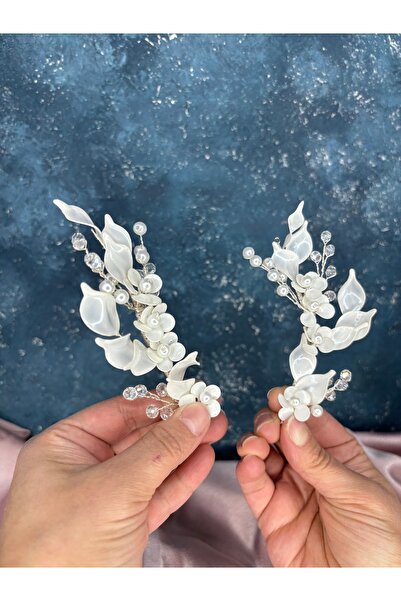 Hayalperest boncuk Sale Mother of Pearl Resin 2 Pack Hairpin Hair and Turban Bridal Accessory