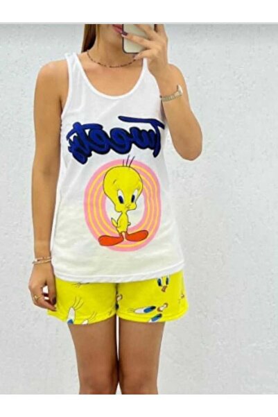 OFLAZ BUTİK HOUSE طقم بيجامة بطبعة تويتي