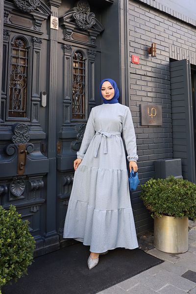 ECESSAMODAM Φόρεμα Hijab με ζώνη πολλαπλών στρώσεων