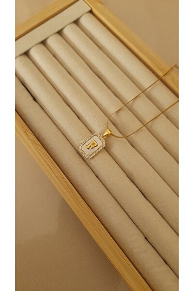 Tişt Accessory KARARMAZ ÇELİK ZİRKON TAŞLI MİNİMAL KADIN F HARFLİ ÇELİK KOLYE