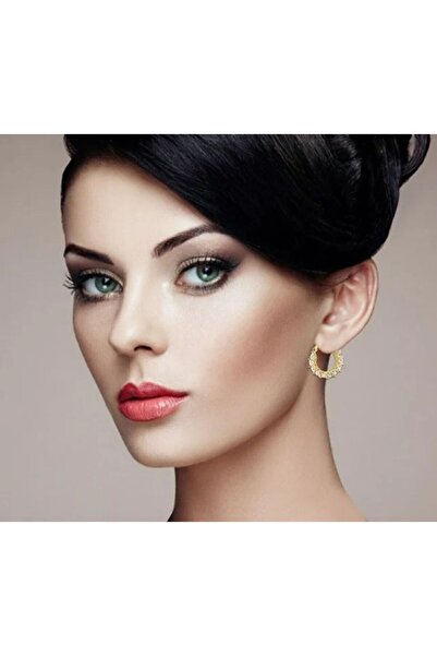 reyselstyle ZİRKON TAŞLI ALTIN KAPLAMA ÇELİK KÜPE (KARARMA YAPMAZ)