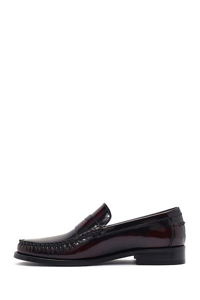 Derimod Men's Burgundy Leather Classic Loafer 25Sfd 621122
