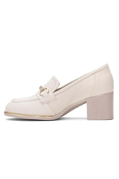 Kids Club Shoes Venüs Ünve Hakiki Deri Comfort Ortopedik Kadın Topuklu Ayakkabı BEJ