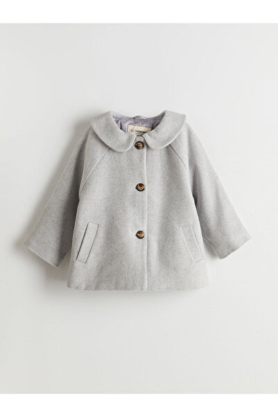 LC Waikiki Lcw Kids Gray Baby Collar Stamp Girl's Coat
