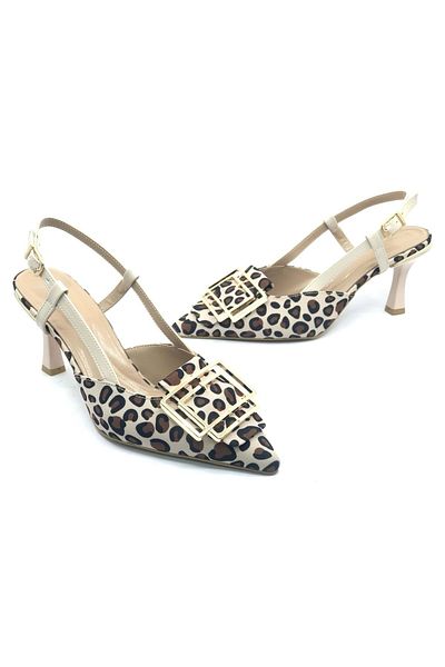 Kids Club Shoes Дамски обувки Feles Stiletto с детайлна предна част и отворена задна част