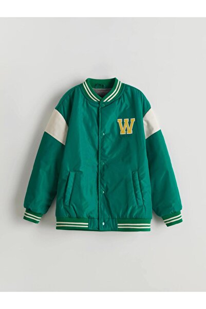 LC Waikiki LCW Kids Yeşil Baskılı Erkek Çocuk Kolej Ceket